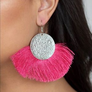 Paparazzi foxtrot Fringe pink earring